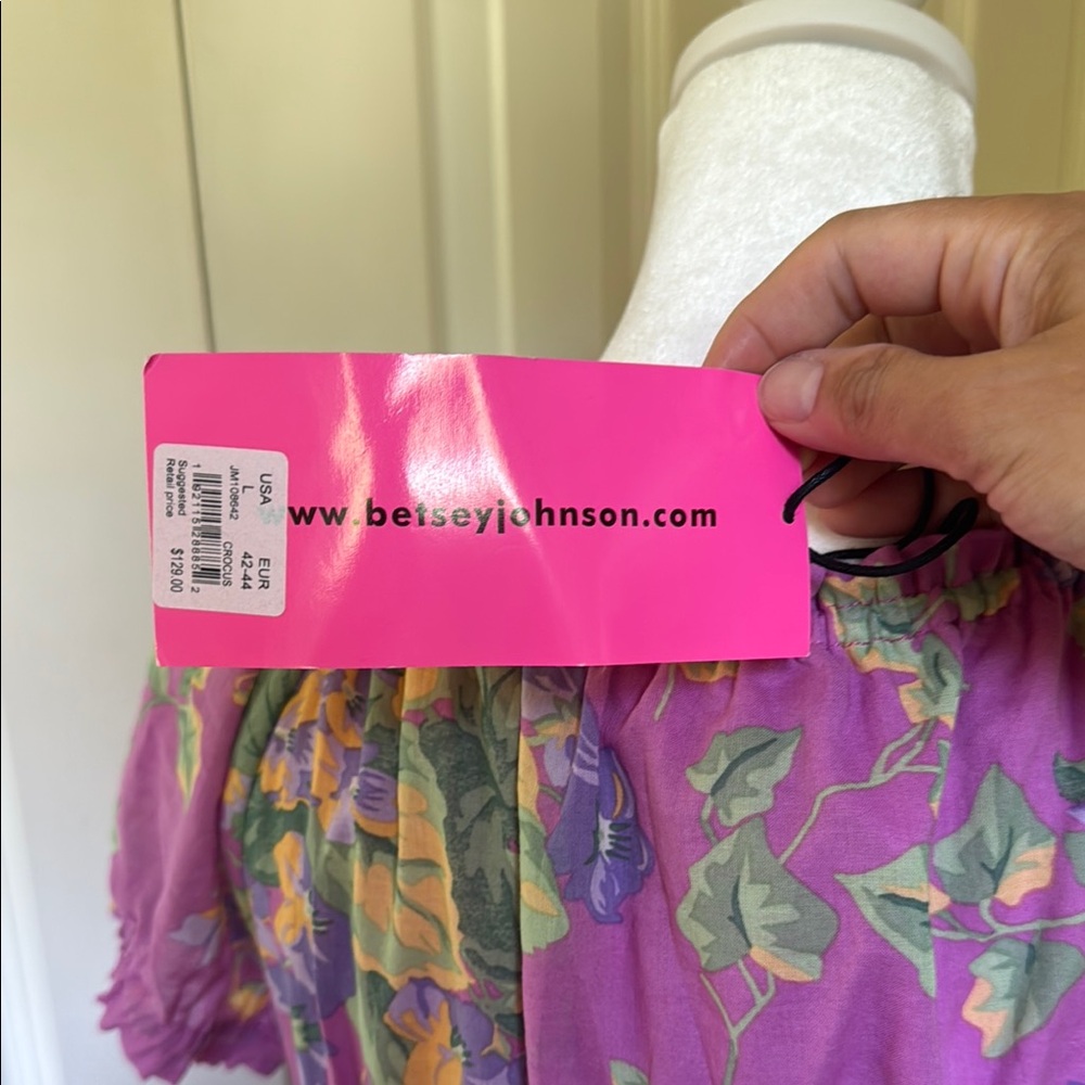 Floral Lavender Maxi Dress with Smocked Waist - Picture 6 of 12